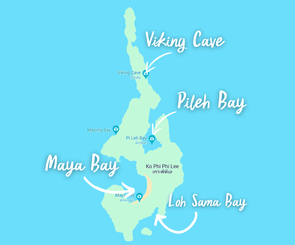 Map of Phi Phi Leh Islands by Travel CoCo.